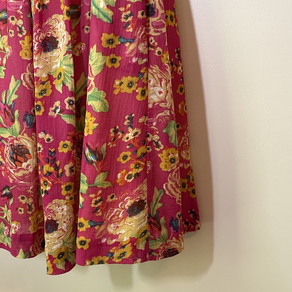 Anthropologie Maeve Yellow and Pink Blissful Days Strapless Dress Size 4 Summer - Picture 3 of 8